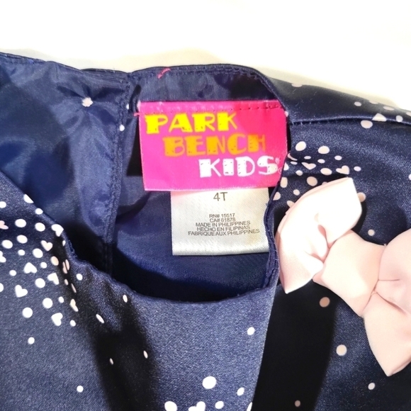 Park Bench Kids Dress Navy Pink Hearts Sleeveless size 4T - Picture 7 of 8